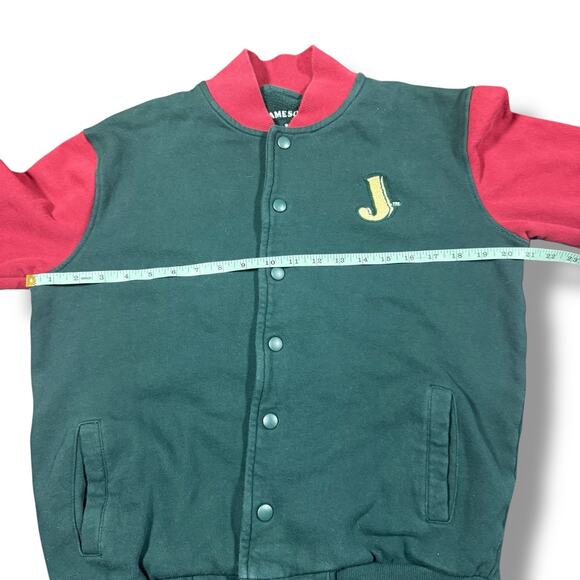Jameson Whiskey Varsity Snap Button Jacket Cotton Green Red Maroon Men’s Small - Picture 7 of 8